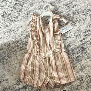 Carter's Kids Striped Romper - Pink and Cream